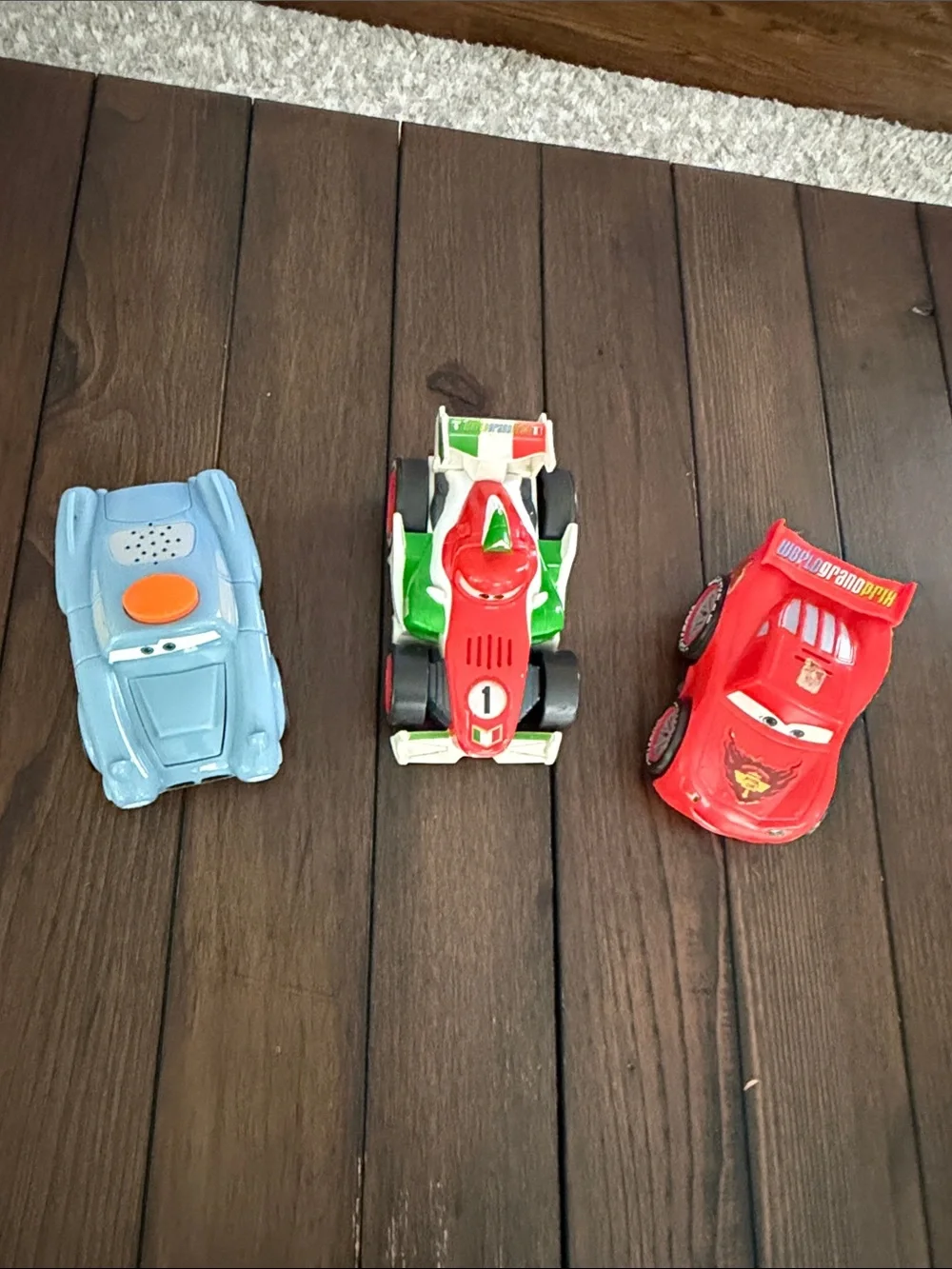 Disney Pixar Shake N Go Vintage Lot Of 3-Fin Mcmissile, Francesco, Mc Queen